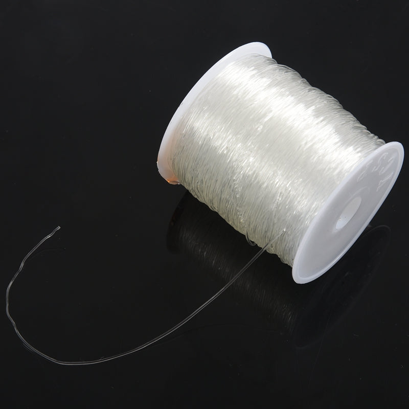 1 Roll Nylon Elastic Thread for Jewellery Making White 0.8mm U5B6