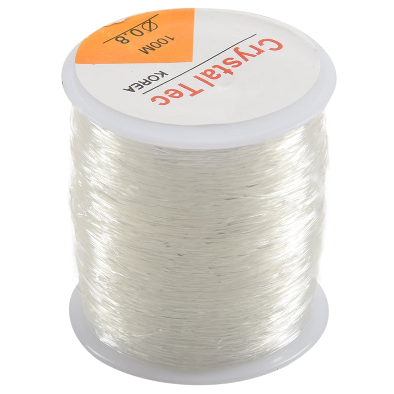 1 Roll Nylon Elastic Thread for Jewellery Making White 0.8mm U5B6