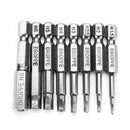 Broppe 8pcs 50mm H1.5-H8 Hex Head Screwdriver Bit 1/4 Inch Hex Shank Magnetic Screwdriver Bits
