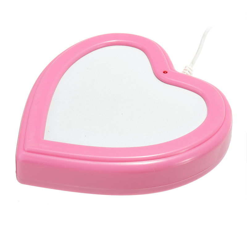 USB Charging Portable Heart-Shaped Electric Warmer Cup Bottle Mat Coffee Cup Heater Mug Pad