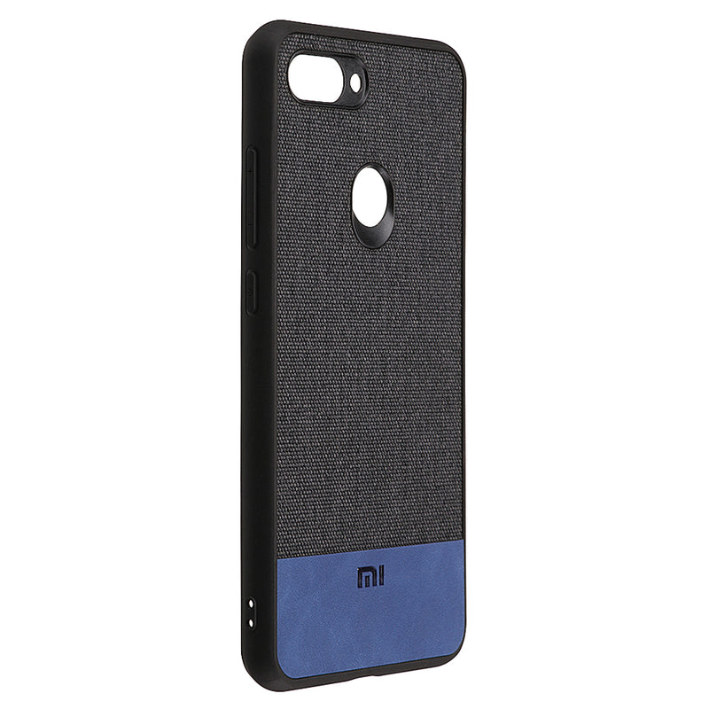 Bakeey Luxury Fabric Splice Soft Silicone Edge Shockproof Protective Case For Xiaomi Mi8 Lite