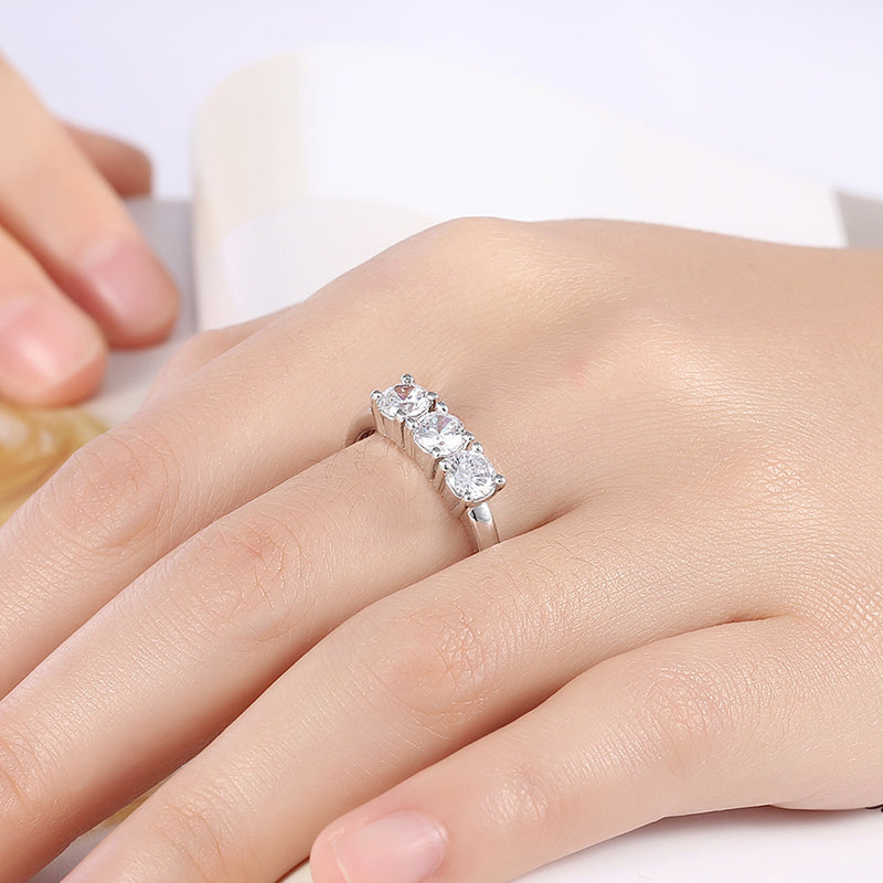 INALIS Zircon Platinum Plated Anniversary Jewelry Gift Finger Rings