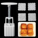 4 Stamps Moon Cake Square Mould 3D DIY Mooncake Mold Mid-autumn Festival Baking Accessories