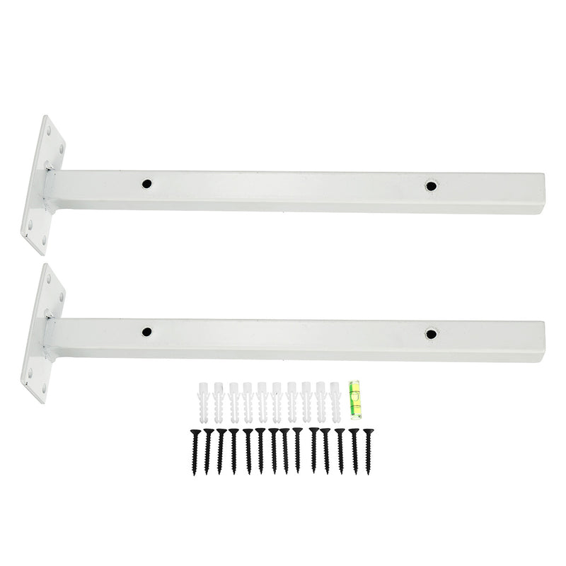 2pcs White Heavy Duty Industrial Iron Shelf Brackets Scaffold Board Floating Bracket
