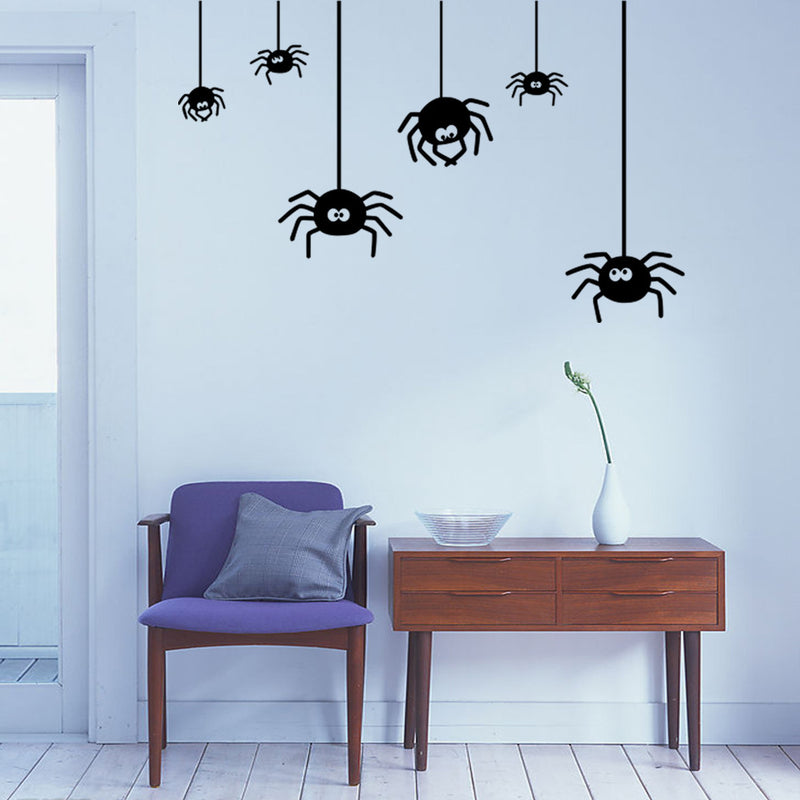 Halloween Spider Wall Sticker Spider Removable Wallpapers Vinyl Art Decal Waterproof Decor Sticker