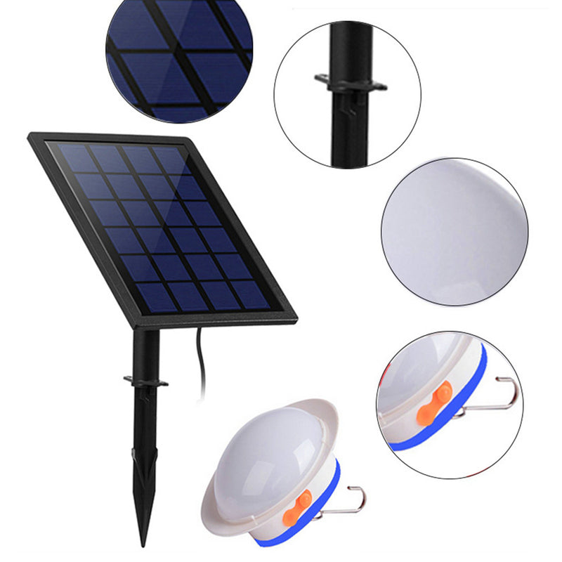 Portable Solar Panel Power LED Light Sensor Camping Lantern Outdoor Tent Fishing Hanging Emergency Lamp