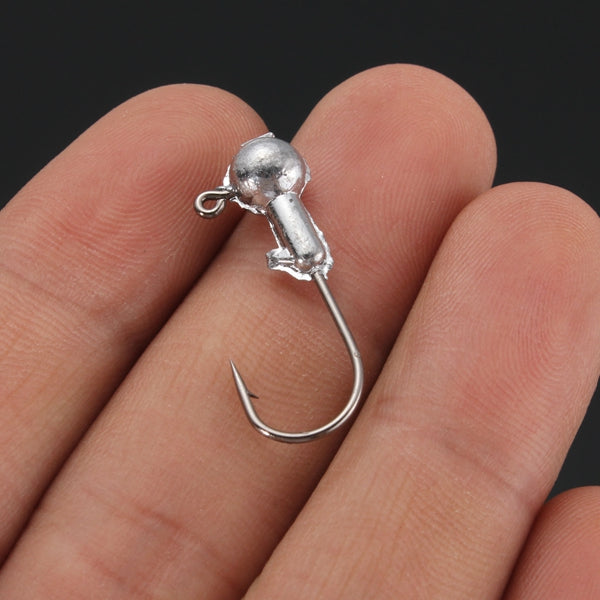 ZANLURE 10pcs Jig Head Fishing Hooks Lead Round Head Jigs  Hooks Fishing Tackle
