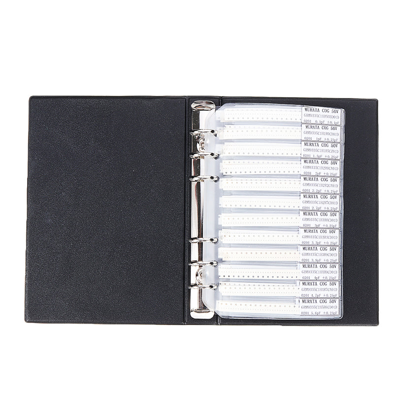 2550pcs 51values*50pcs 0201 SMD Capacitor Sample Book 0.5PF~220NF Capacitor Assortment Kit