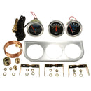 Car Auto Meter Trio Ammeter Water Temp Oil Pressure Gauge Mechanical Sliver