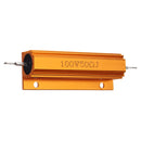 RX24 100W 50R 50RJ Metal Aluminum Case High Power Resistor Golden Metal Shell Case Heatsink Resistance Resistor