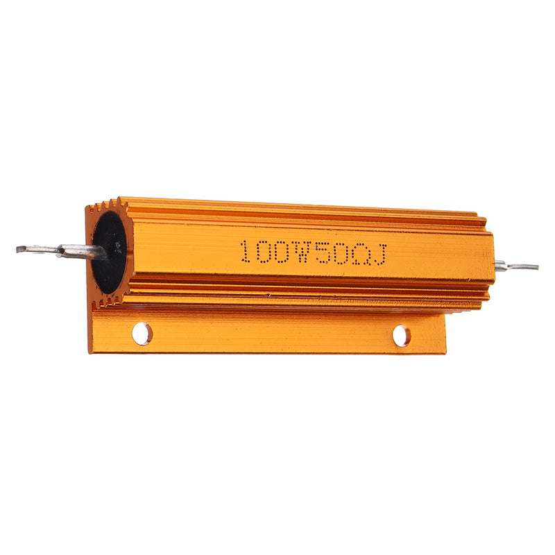 RX24 100W 50R 50RJ Metal Aluminum Case High Power Resistor Golden Metal Shell Case Heatsink Resistance Resistor