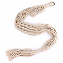 4 Legs Handmade Crude Cotton Flower Pot Decorations Hanging Basket Plant Hanger Rope with Iron Coils