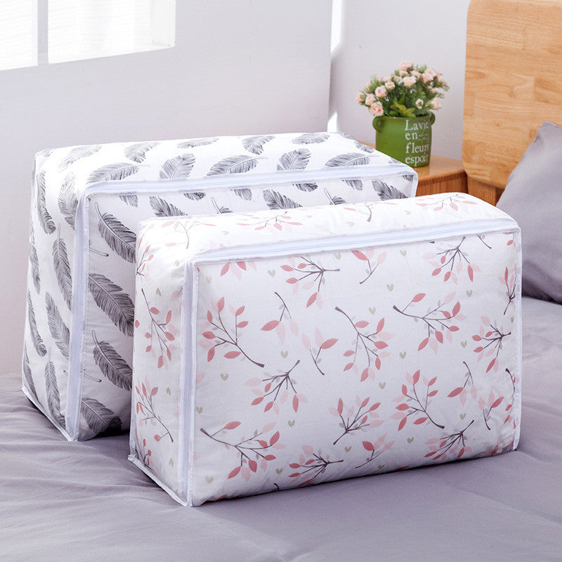 Quilt Storage Bag Feather Shape Clothes Quilt Pillow Blanket Storage Baskets Bag Organizer