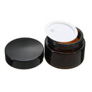 30mL Brown Amber Glass Small Jar Round Empty Black Lid Cream Balm Jar Container