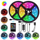 10M SMD5050 Music Control Waterproof RGB 300LED Strip Light Bar Lamp+20Keys Remote Control+Power Adapter DC12V