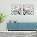 Miico Hand Painted Combination Decorative Paintings Embossed lotus Wall Art For Home Decoration