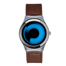 SANDA P1026 Creative Real-time Pattern Dial Leather Mesh Belt Strap Men Quartz Watch