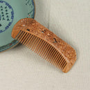 Natural Peach Carvings Hollow Comb Hairdressing