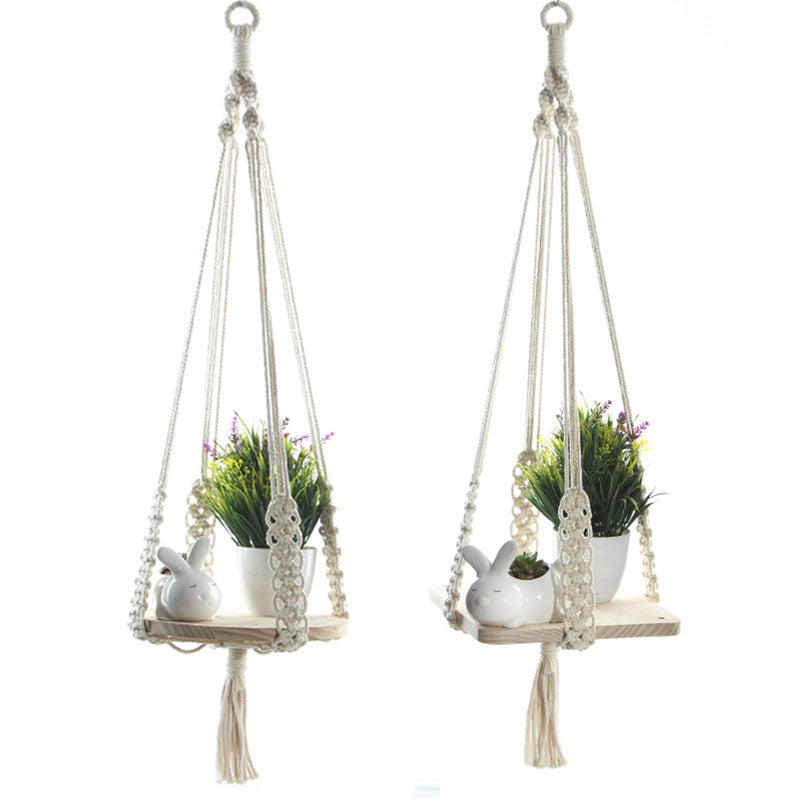 Flower Pot Holder Macrame Plant Hanger Hanging Planter Basket Cotton Rope Braided Craft