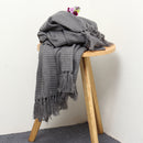 Soft Knitted Throw Blankets Bed Sofa Couch Decorative Fringe Waffle Pattern