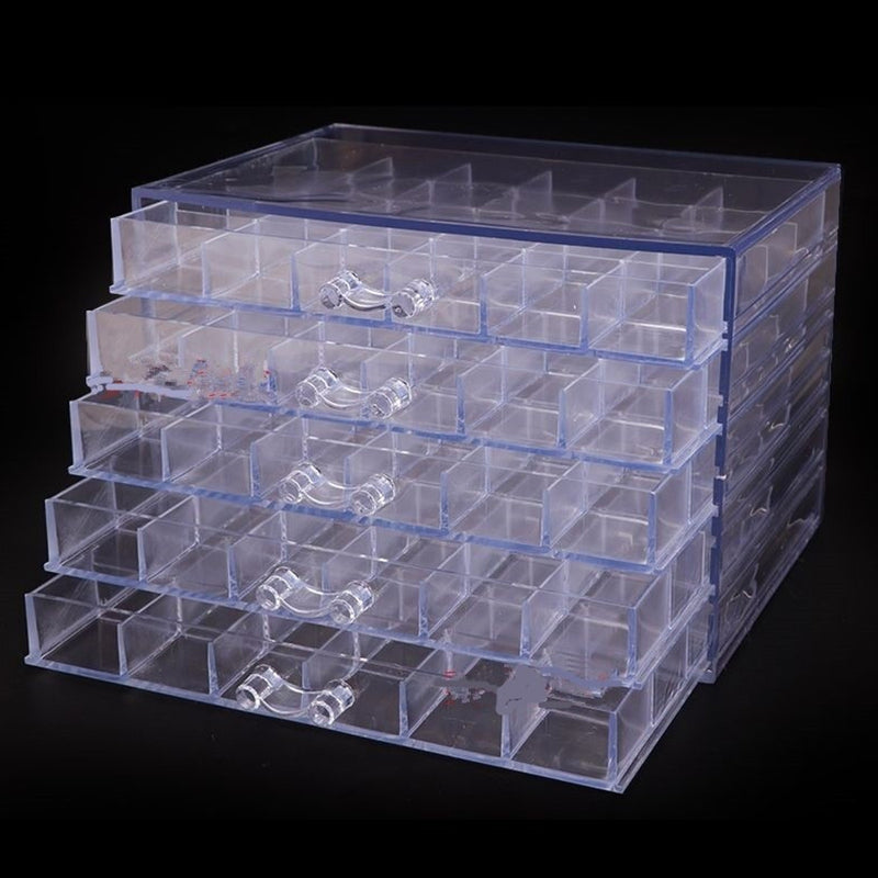 120 Grids Desktop Nail Tips Jewelry Storage Box Rhinestones Bead Container Holder