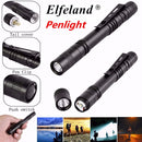 Elfeland XPE 600LM EDC LED Pen Light Flashlight With Clip AAA