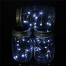 Solar Powered 2M 20LEDs Mason Jar Lid Fairy String Light  Wire Lamp For Garden Decor