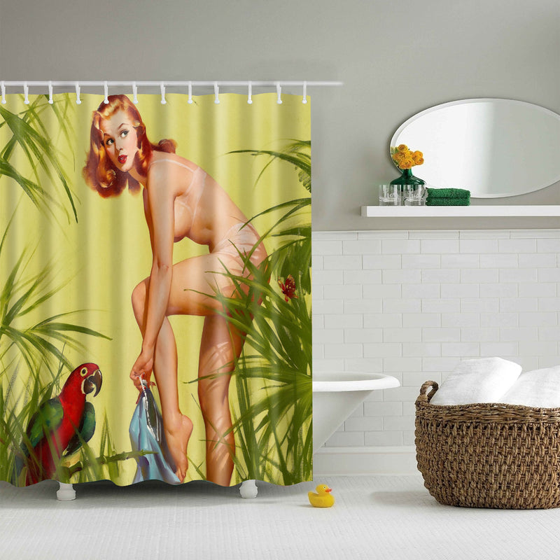 Bathroom Shower Curtains Sexy Woman Shower Curtain Waterproof Polyester Fabric Screen