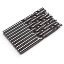 Drillpro DB-M7 10pcs 1/8 Inch Shank 1 Flute Carbide Spiral End Mill Cutter 3.175x25mm