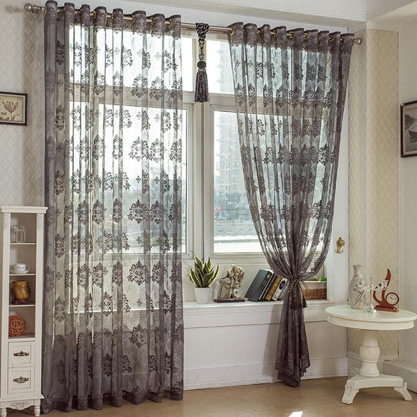 2 Panel Breathable Voile Sheer Curtains Bedroom Balcony Light Transmission Window Screening