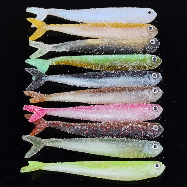Proberos 10Pcs False Baits Fishing Lures 8.9cm Classic Soft Fishing Baits
