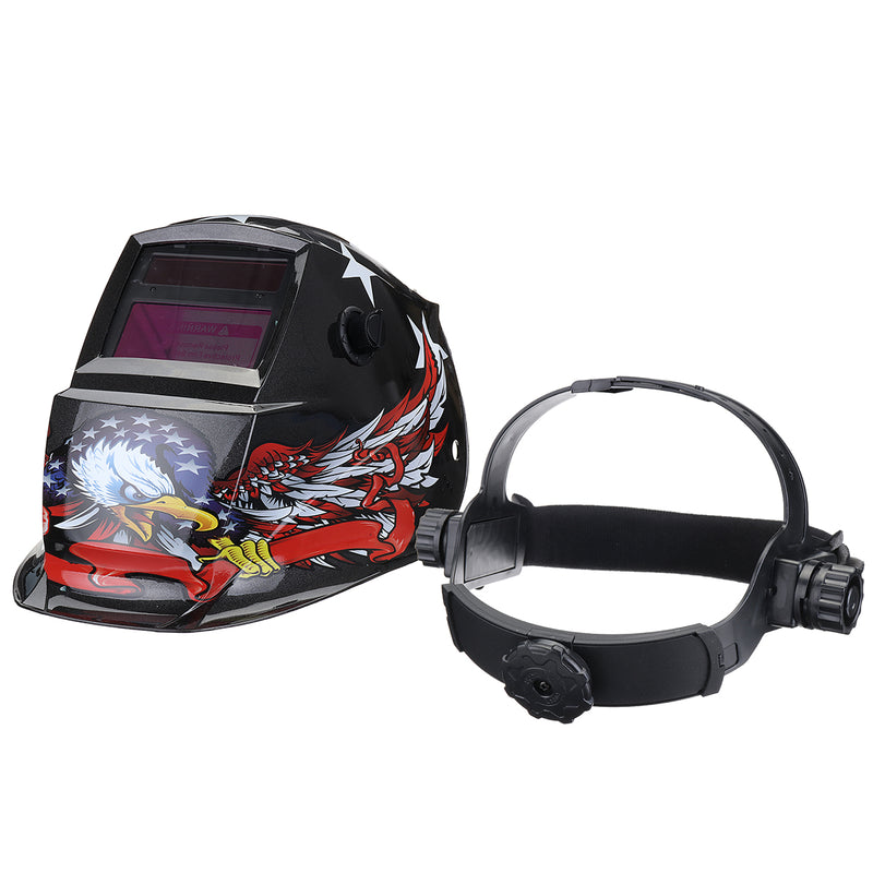 Solar Power Automatic Dimming Welding Helmet Welder Mask Adjustable Head Band PA