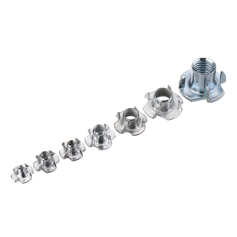 50Pcs Suleve CSTN2 Four Prong T Nut Insert Carbon Steel Zinc Plated For Wood M3/M4/M5/M6/M8/M10/M12