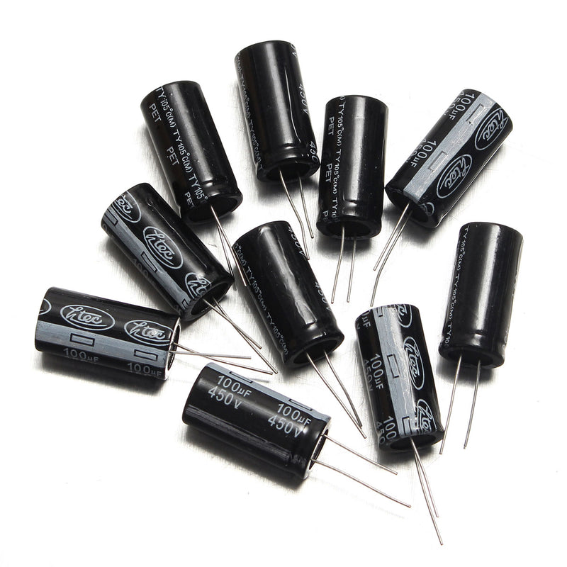 50pcs 100uF 450V 105C Radial Electrolytic Capacitor 18x35MM