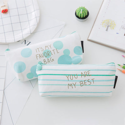 Inverted trapezoidal student pencil case Creative stationery zipper pencil case stationery bag