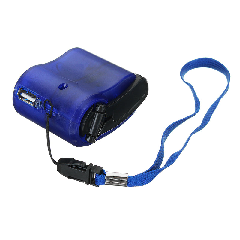 USB Hand Crank Power Generator Emergency Digital Display Phone Charger Manual Shake Charger Blue