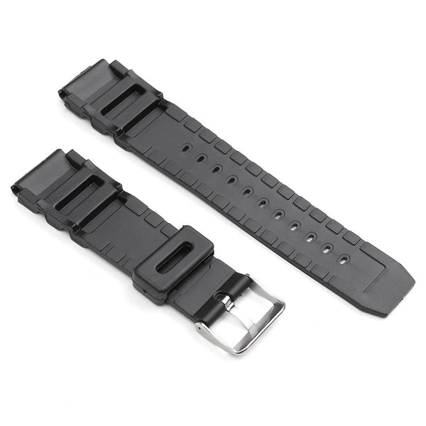 22mm Black Rubber Replacement Band Strap With Batch For Casio Sports & Marine Gear Watch