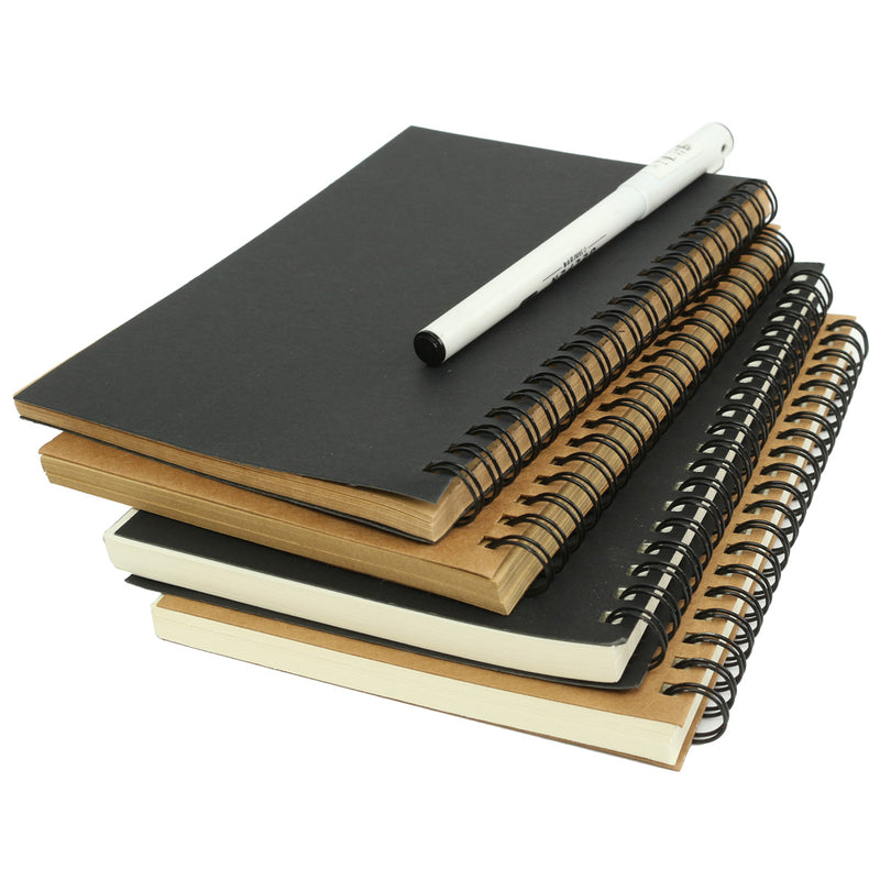 1Pcs Kraft Spiral Sketching Notebook Graffiti Creative Notebook Notepad Diary Book School Stationery