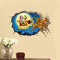PVC 3D Christmas Santa Claus Elk Car Sticker Wall Decals Home 3D Wall Hole Decor Christmas Gift