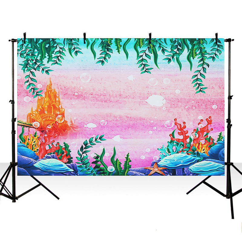 Sea Submarine Castle Mermaid Baby Shower Backdrop Jungle Photography Background Decorations