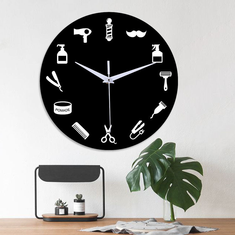 Emoyo ECY027 Creative Haircut Pattern Wall Clock 3D Wall Clock For Home Office Decorations A