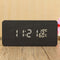 USB Voice Control Wooden Wooden Rectangle Temperature LED Digital Alarm Clock Humidity Thermometer