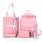 4Pcs/set Women Canvas Backpack Teenage Girls School Shoulder Bag Pen Bag Outdoor Travel