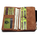IPRee Vintage PU Leather Long Wallet Two Fold Billfold Pocket ID Credit Card Holder Coin Purse Men Women
