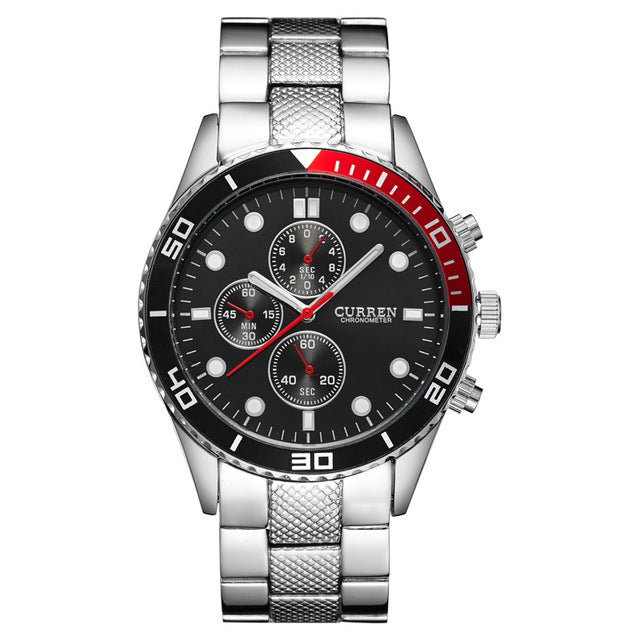 CURREN 8028 Full Steel Business Style Men Wrist Watch Decorative Dial Quartz Watches