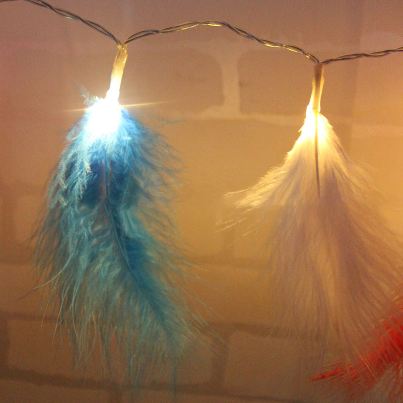 KCASA 1.2M 10 LED Feather String Lights Christmas Tree Pendant Lamps DIY Party Decoration