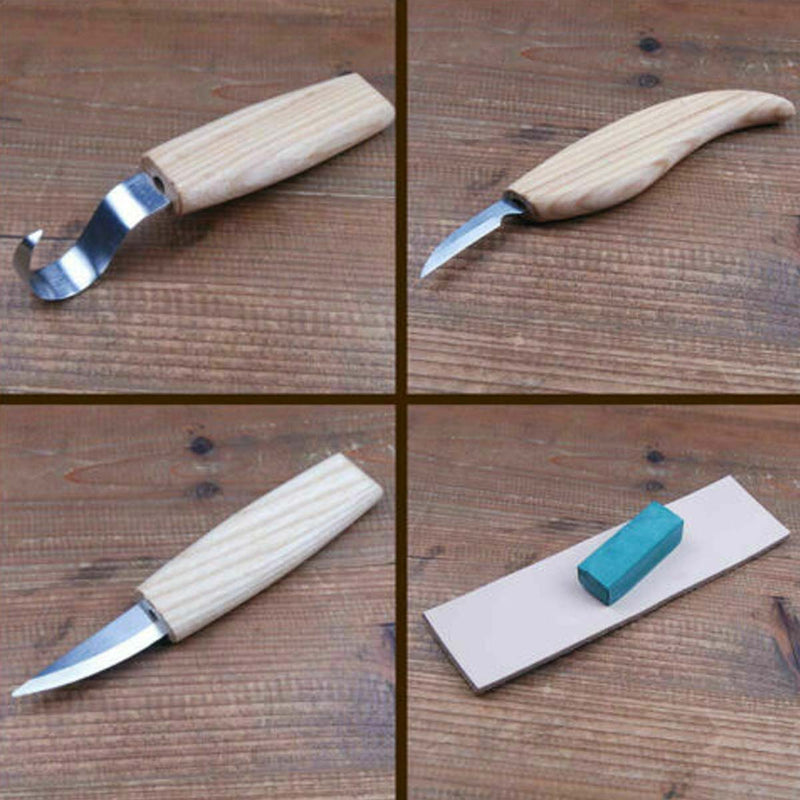 6pcs Woodcarving Cutter Set DIY Hand Chisel Wood Carving Tool Chip Cutter with Cut-proof Gloves Craft