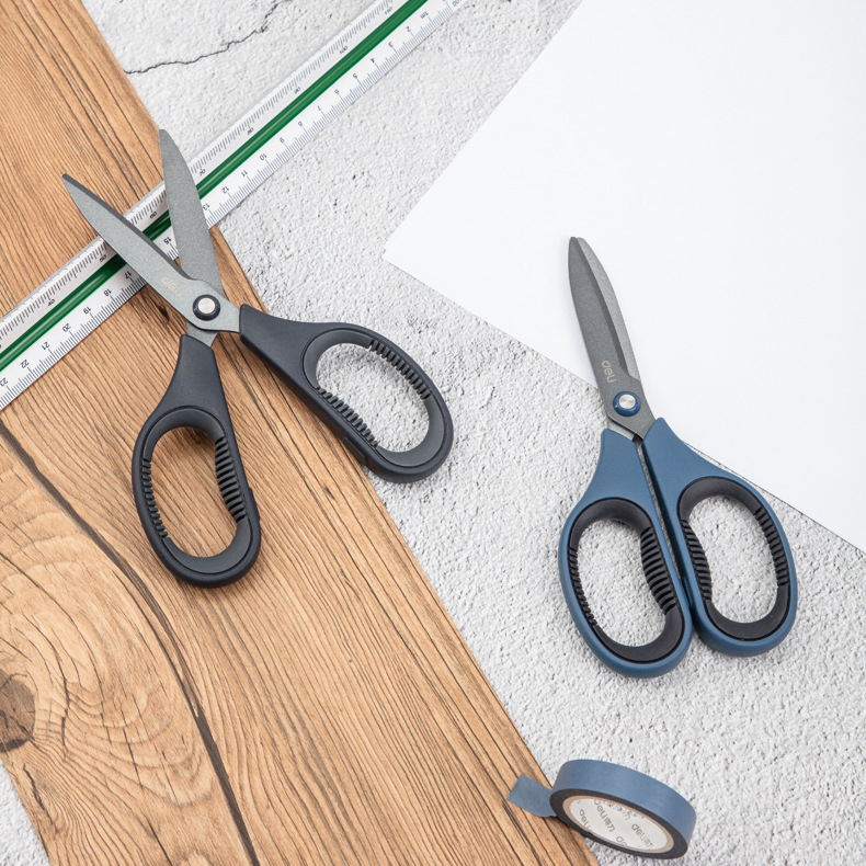 XIAOMI Ecosystem Deli Teflons Arc Scissors Coating Anti-adhesive Hand Craft Stainless Steel Office Cutting Tools Cutter 77753/77754