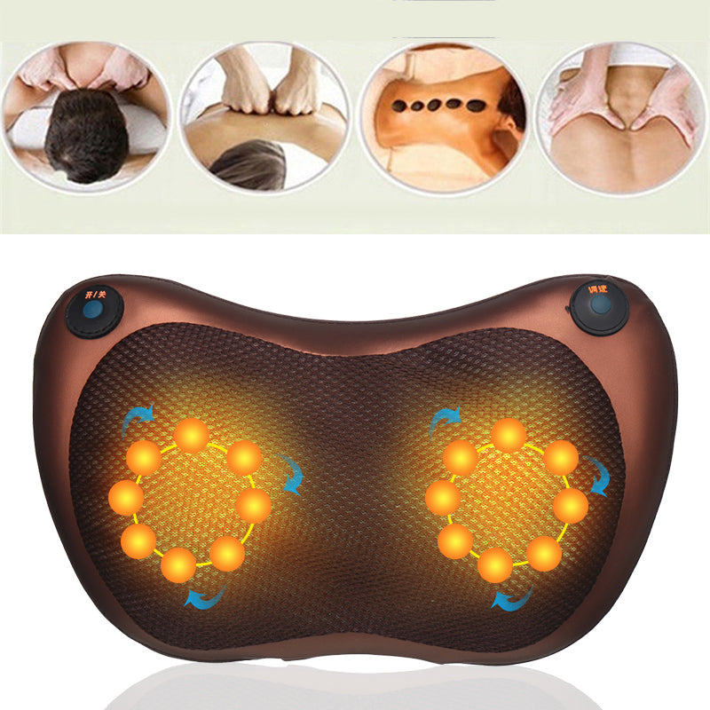 12V 20W Multifunctional Massage Pillow Sports Relax Infrared Cervical Lumbar Back Electric Massager