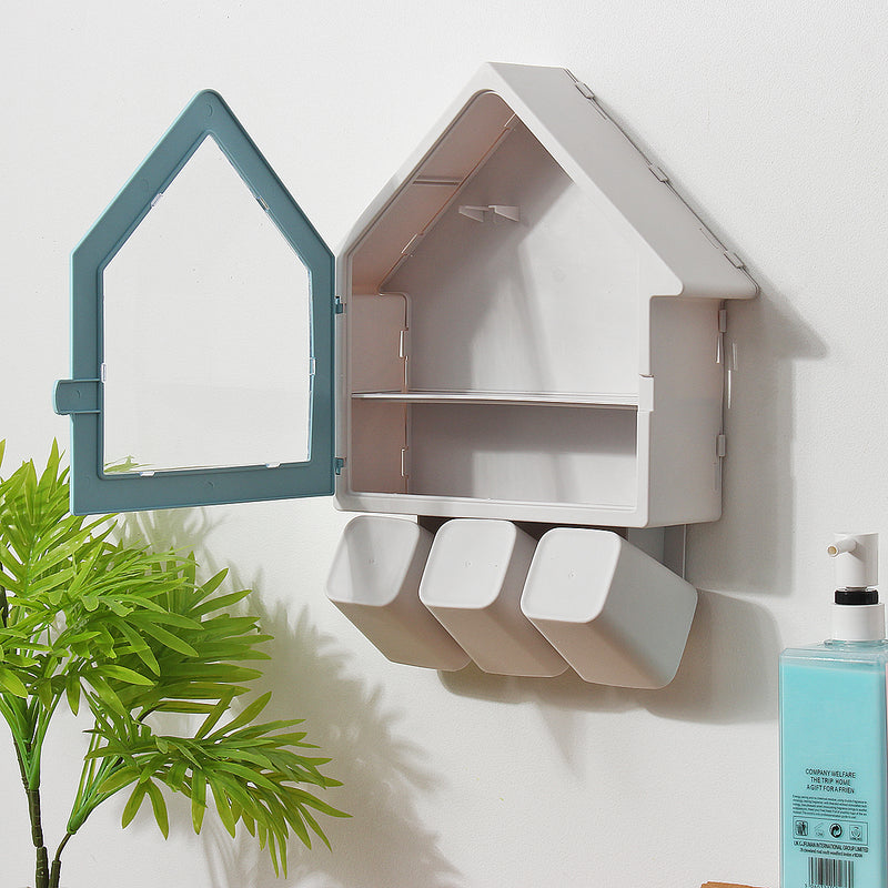 Toothbrush Holder Wall Mount Bathroom Suction Cup Set Toothpaste Kitchen Storage Rack